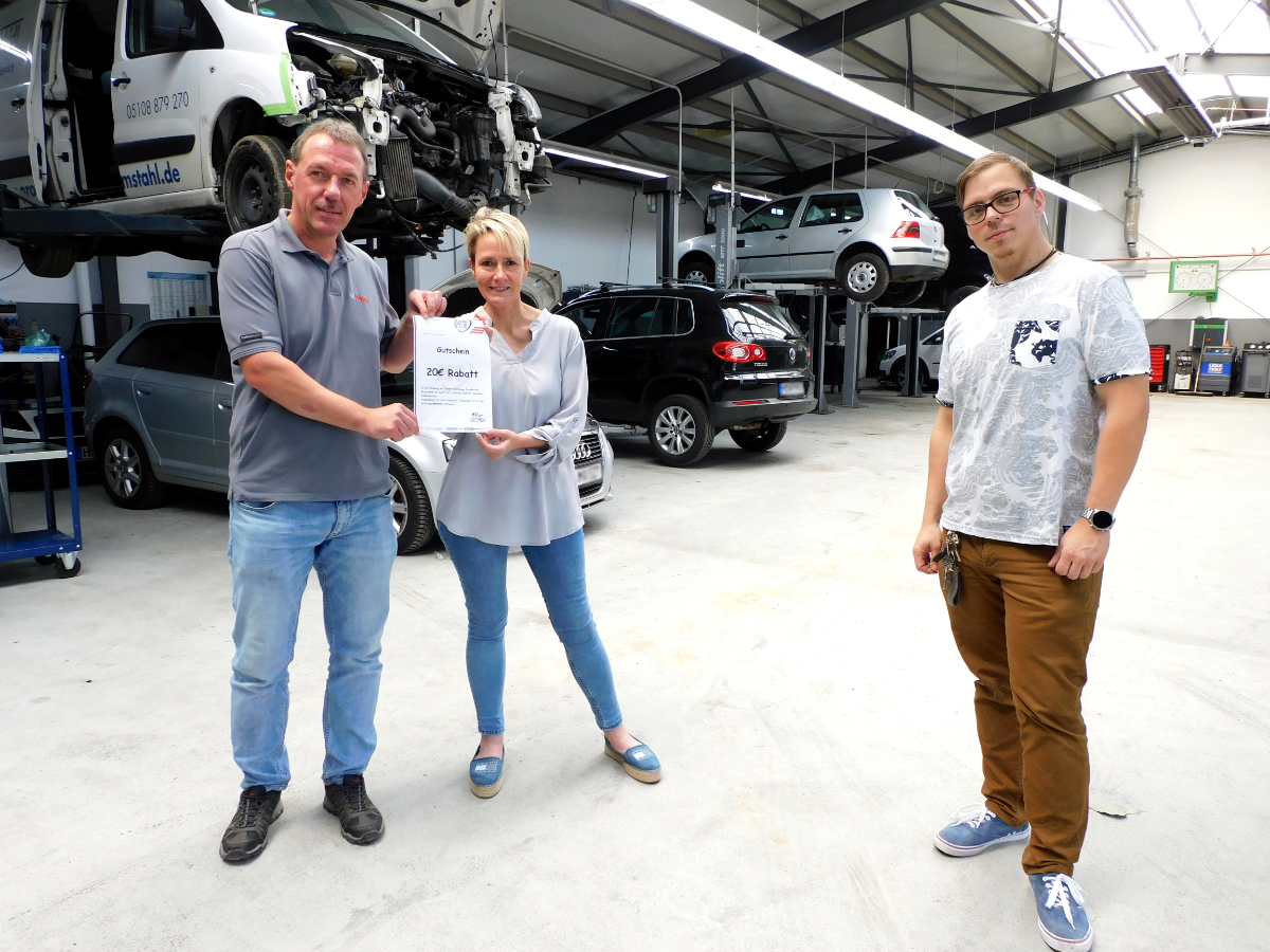 Thomas hat einen Gutschein der Firma MT Motorentechnik erhalten